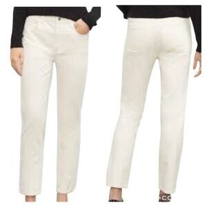 New CLUB MONACO High Rise Skinny Ankle Corduroy Jeans in Cream Women's Sz 28